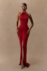 2026 Party Halter Ruched Evening Party Gown view 1