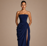 2026 Summer Pleated Strapless Split Evening Gown view 2