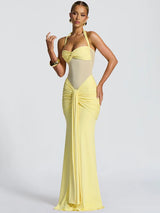 2026 Party Dress Halter Ruched Bodycon Maxi Dress view 2