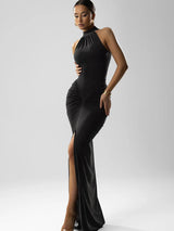 2026 Party Halter Ruched Evening Party Gown view 6