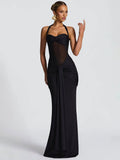 2026 Party Dress Halter Ruched Bodycon Maxi Dress