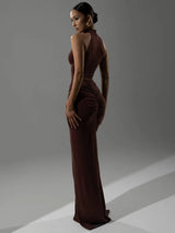2026 Party Halter Ruched Evening Party Gown view 5